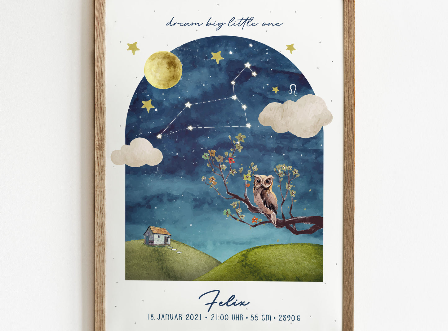 Geburtsposter, Sternbild, personalisiert, Geburtstafel, Geschenk Geburt