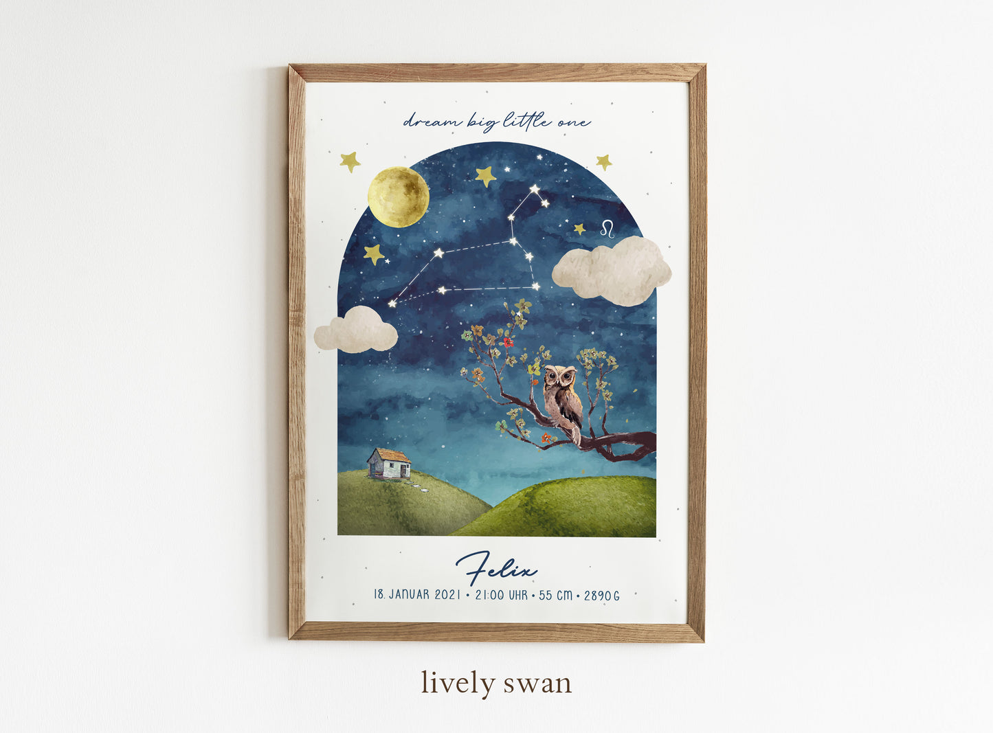 Geburtsposter, Sternbild, personalisiert, Geburtstafel, Geschenk Geburt