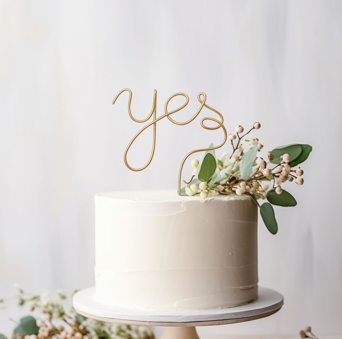 Caketopper aus Draht, Schriftzug aus Draht,Kuchenaufsatz,Tortenaufsatz, Hochzeit, Yes