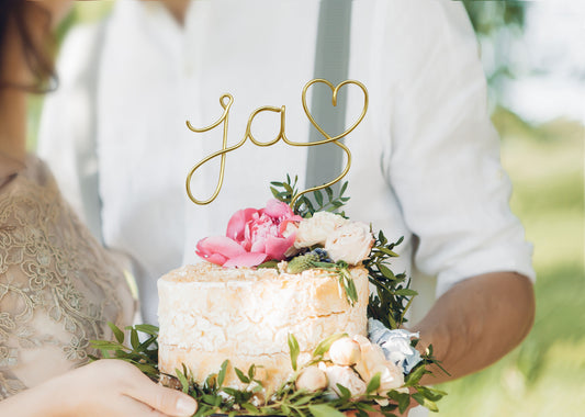 Cake Topper aus Draht, Handgefertigt, Schriftzug aus Draht,Kuchenaufsatz,Tortenaufsatz,Verlobung, Hochzeit