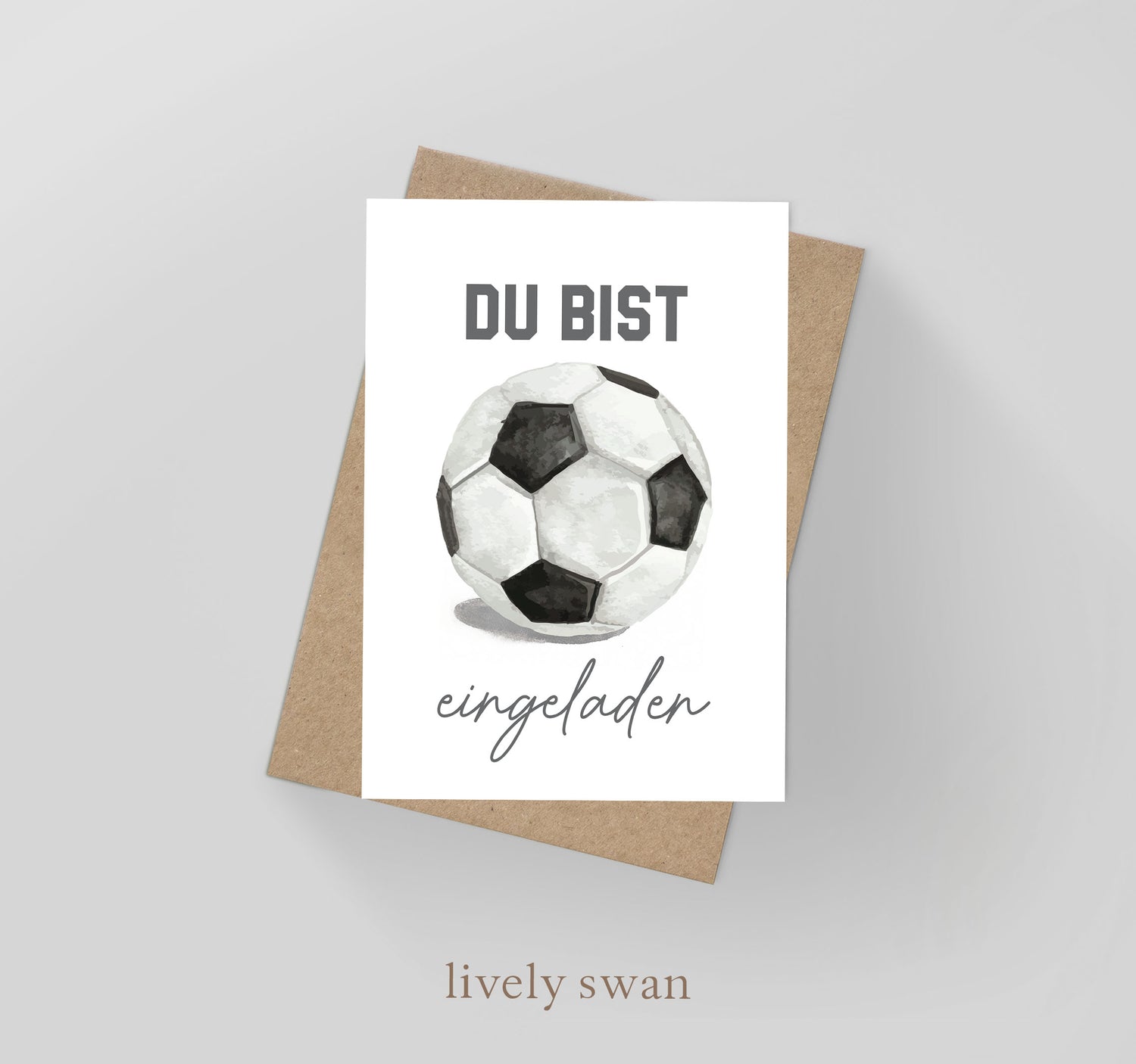 Einladungskarten Kindergeburtstag-Fußball-DIN A6-Naturpapier-2