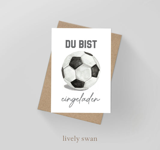 Einladungskarten Kindergeburtstag-Fußball-DIN A6-Naturpapier-2
