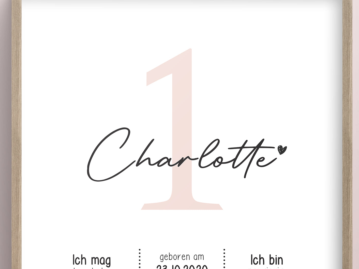 Meilensteintafel zum 1. Geburtstag, personalisiert, Zahl, Geburtstagsposter