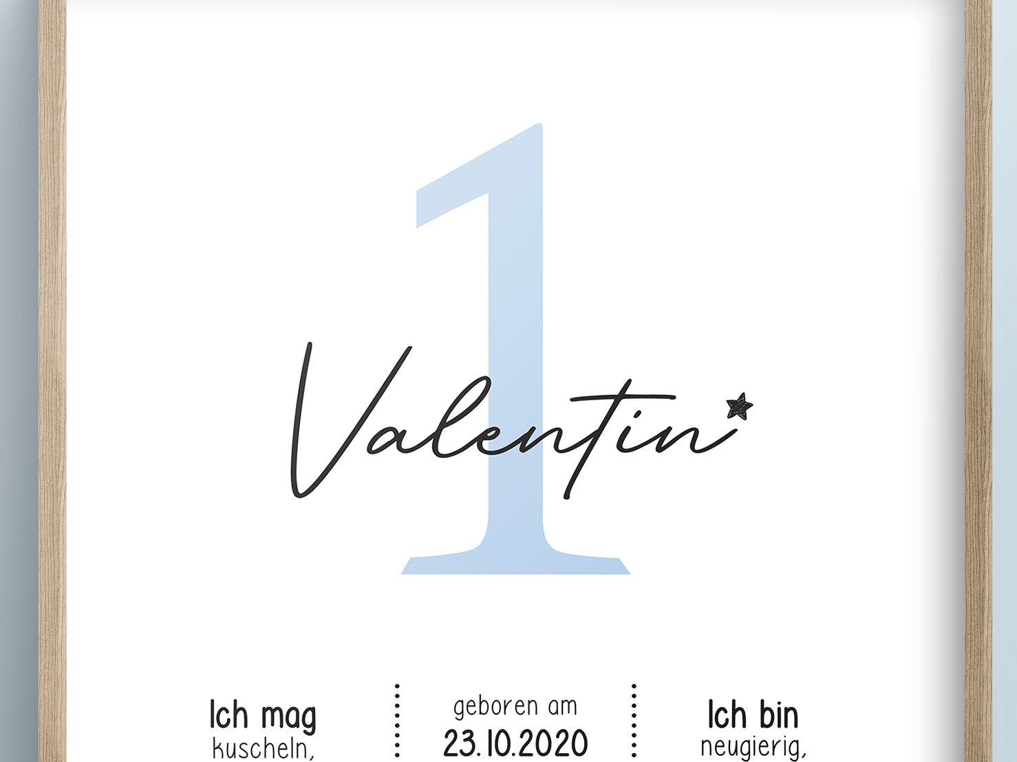 Meilensteintafel zum 1. Geburtstag, personalisiert, Zahl, Geburtstagsposter