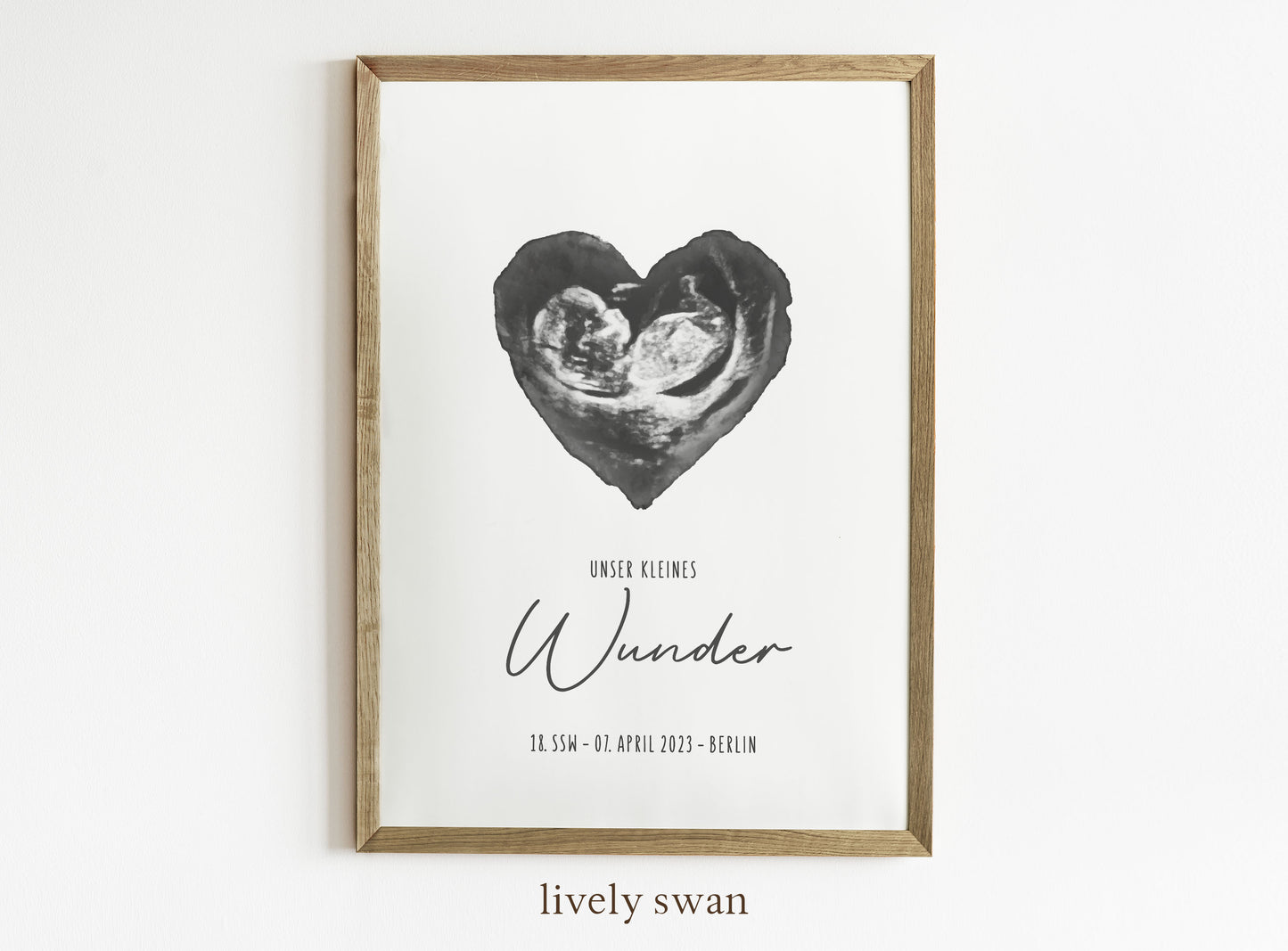 Poster Ultraschallbild personalisiert, Schwangerschaft verkünden, Babyzimmer Poster (Kopie)