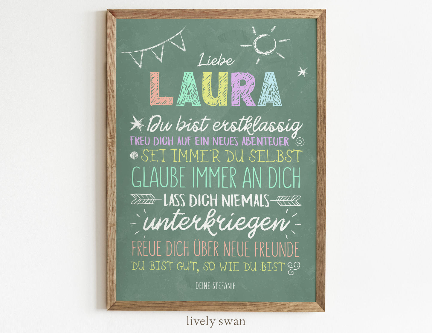 Personalisiertes Geschenk zum Schulanfang, Poster mit Sprüchen für's Schulkind 6