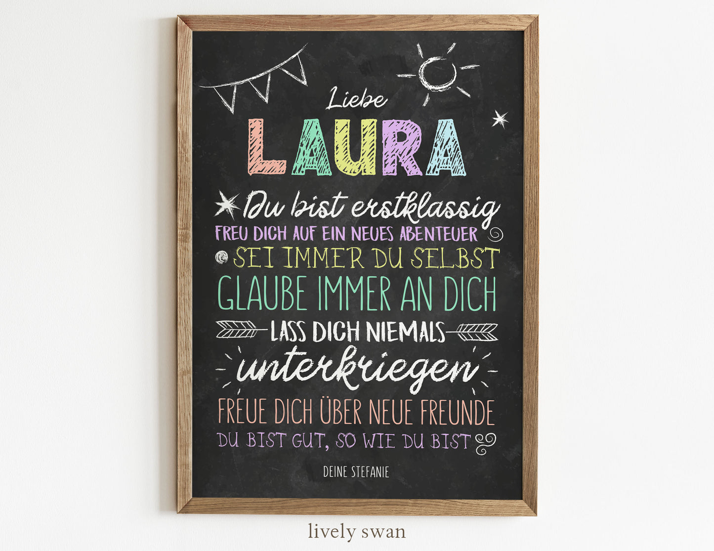 Personalisiertes Geschenk zum Schulanfang, Poster mit Sprüchen für's Schulkind 6