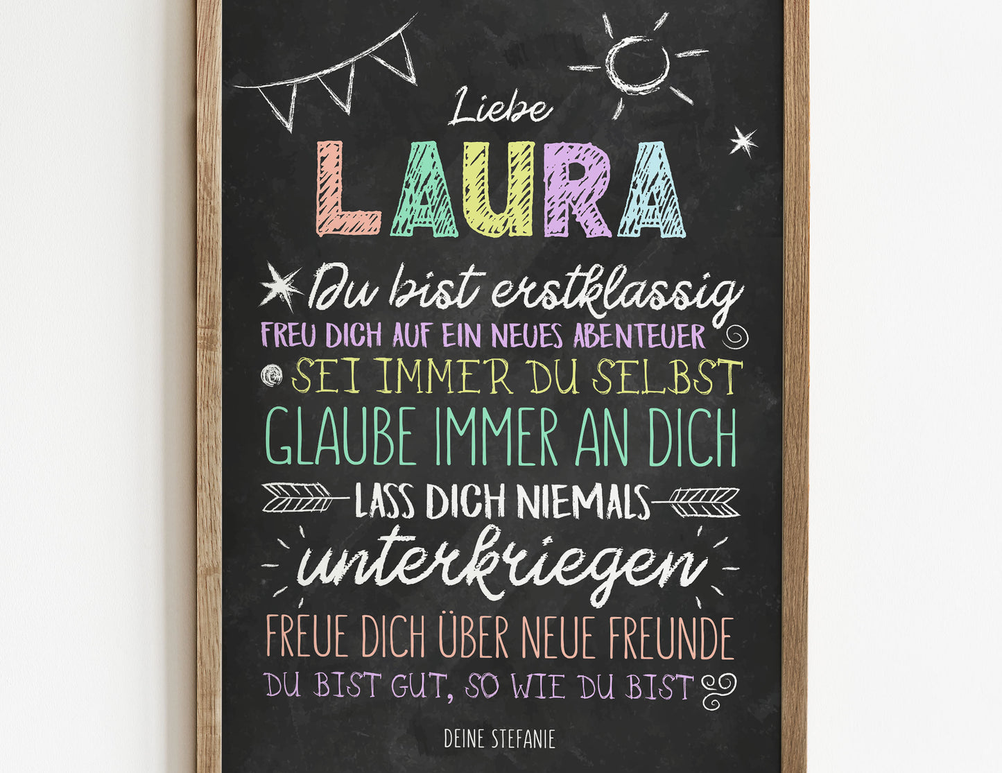 Personalisiertes Geschenk zum Schulanfang, Poster mit Sprüchen für's Schulkind 6