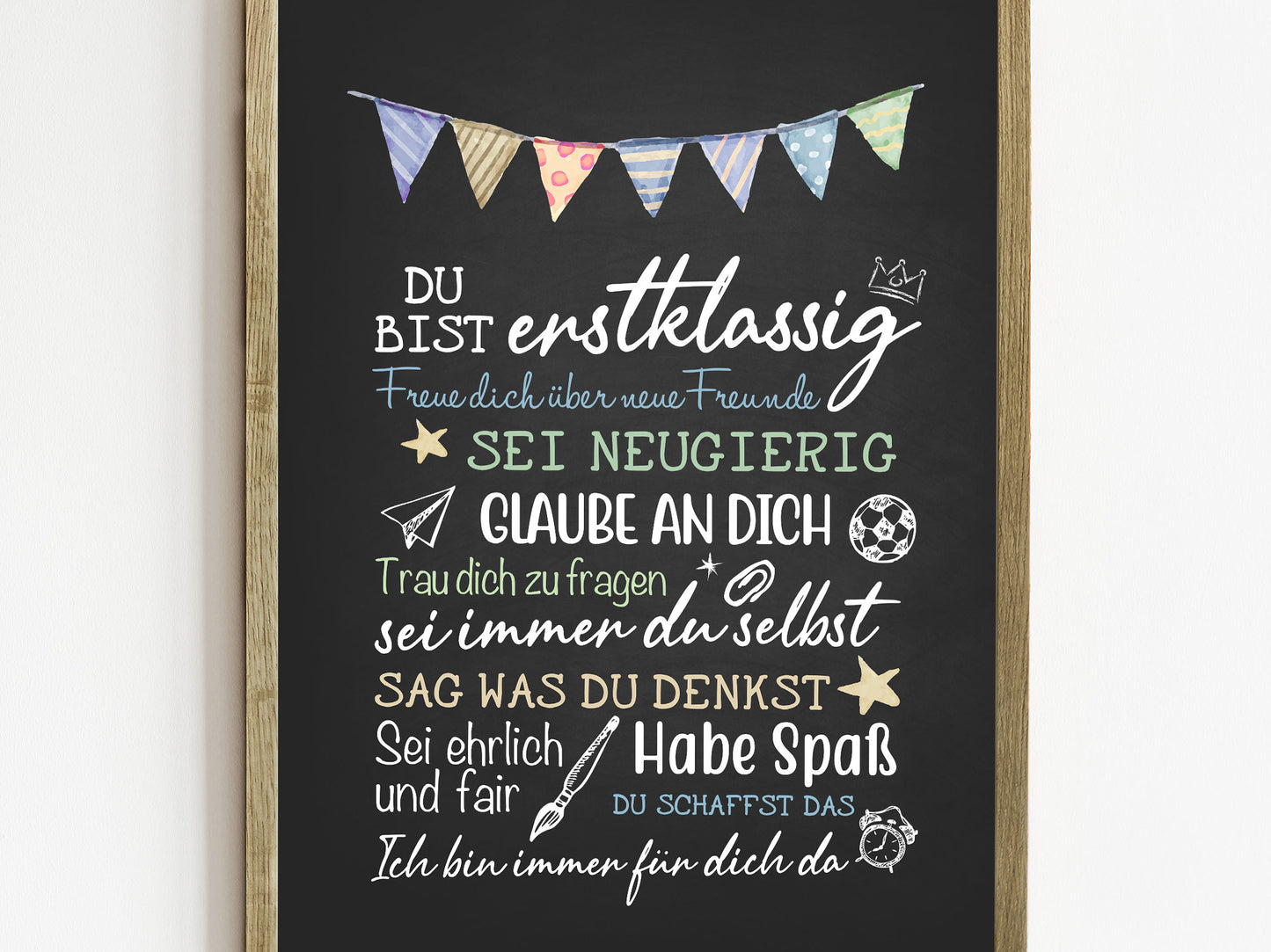 Personalisiertes Geschenk zum Schulanfang, Kreidedesign, Poster mit Sprüchen für's Schulkind 11