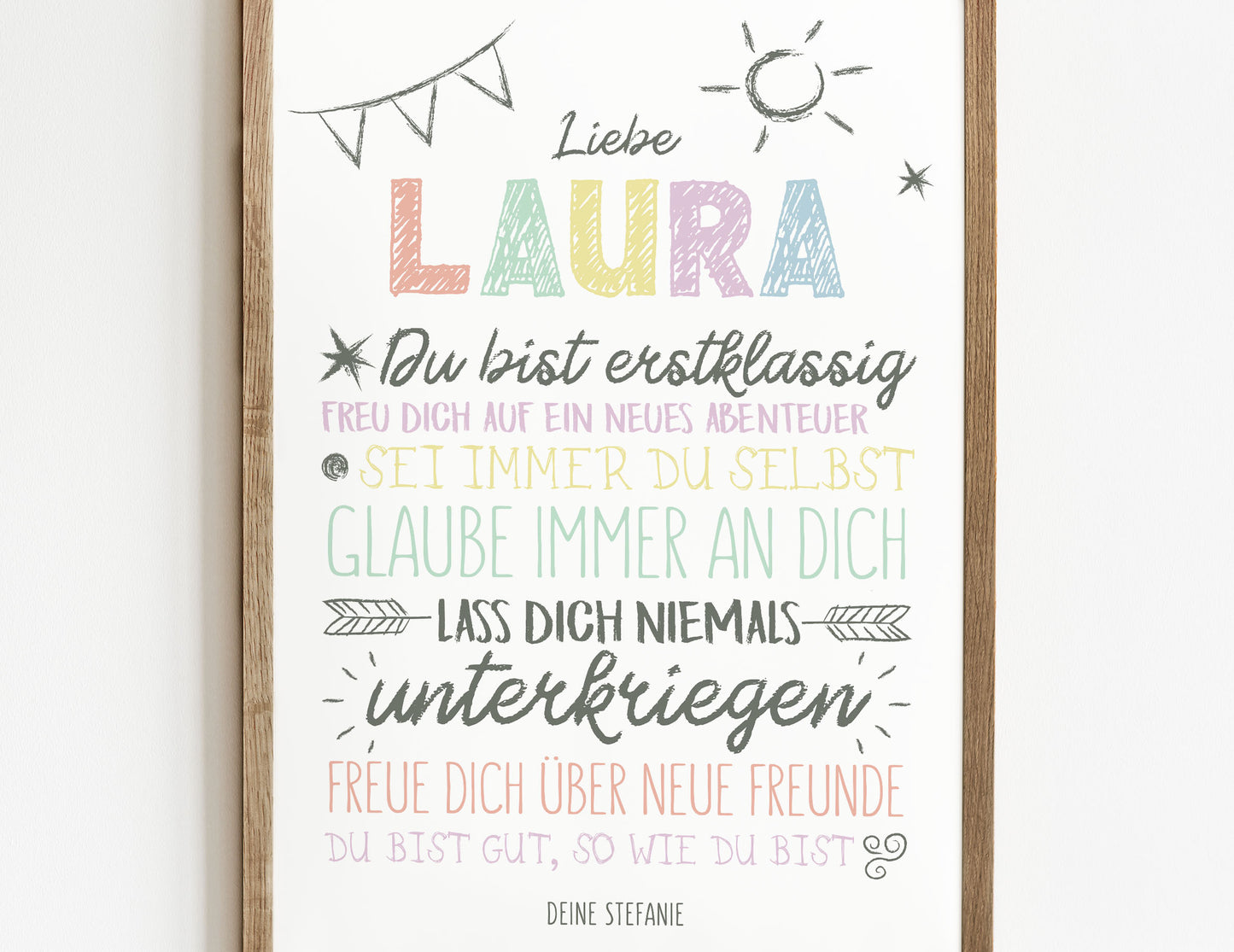 Personalisiertes Geschenk zum Schulanfang, Poster mit Sprüchen für's Schulkind 6