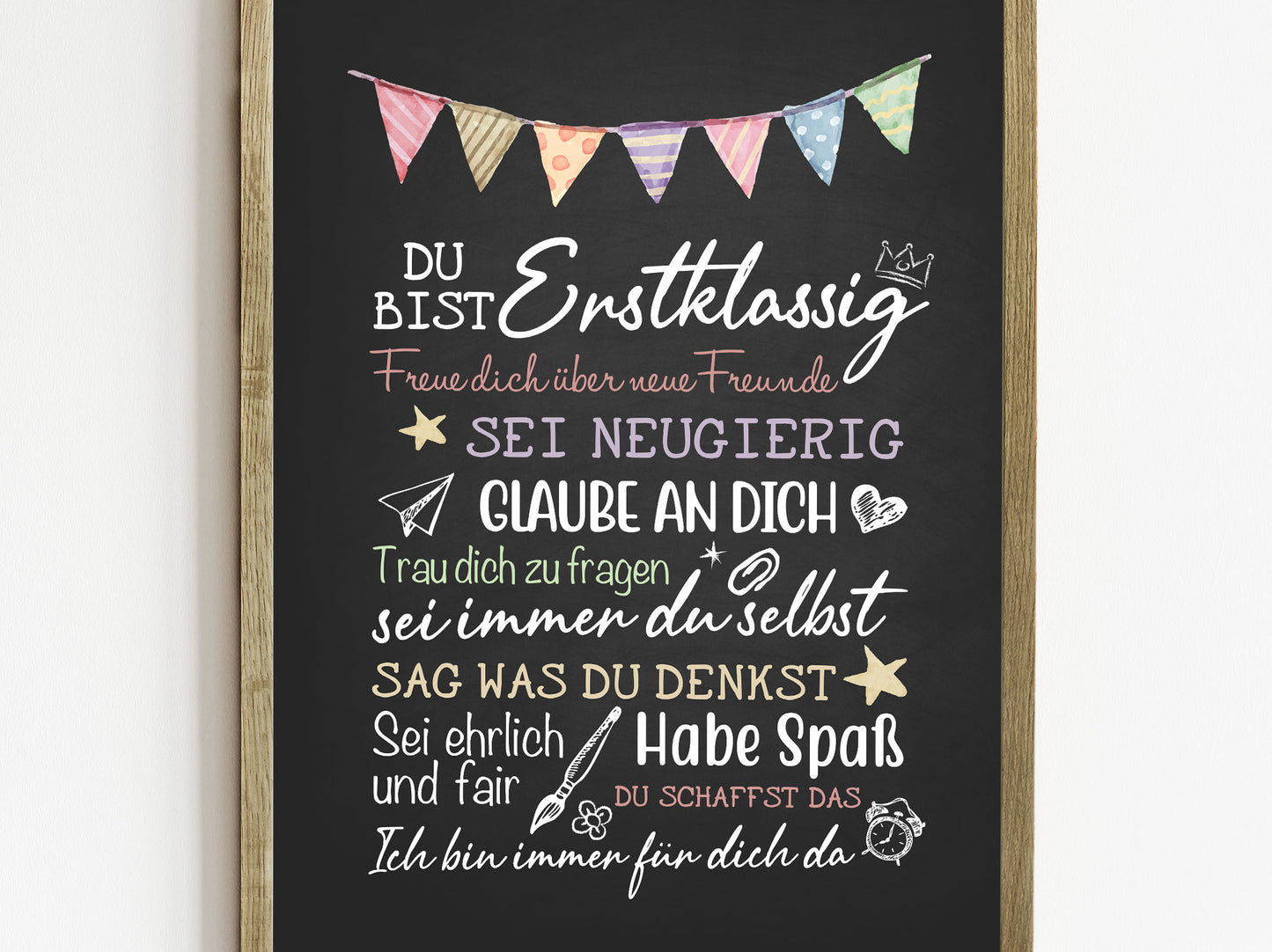 Personalisiertes Geschenk zum Schulanfang, Kreidedesign, Poster mit Sprüchen für's Schulkind 11