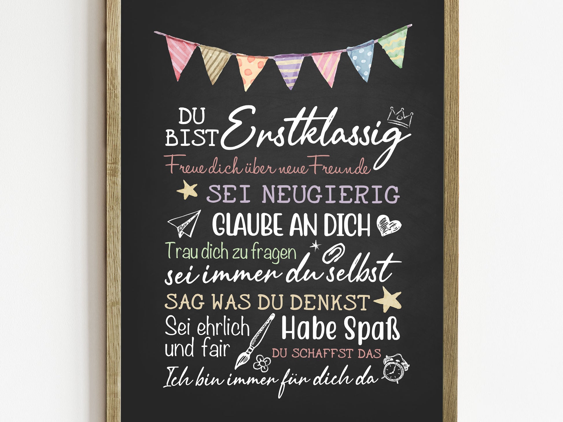 Personalisiertes Geschenk zum Schulanfang, Kreidedesign, Poster mit Sprüchen für's Schulkind 11