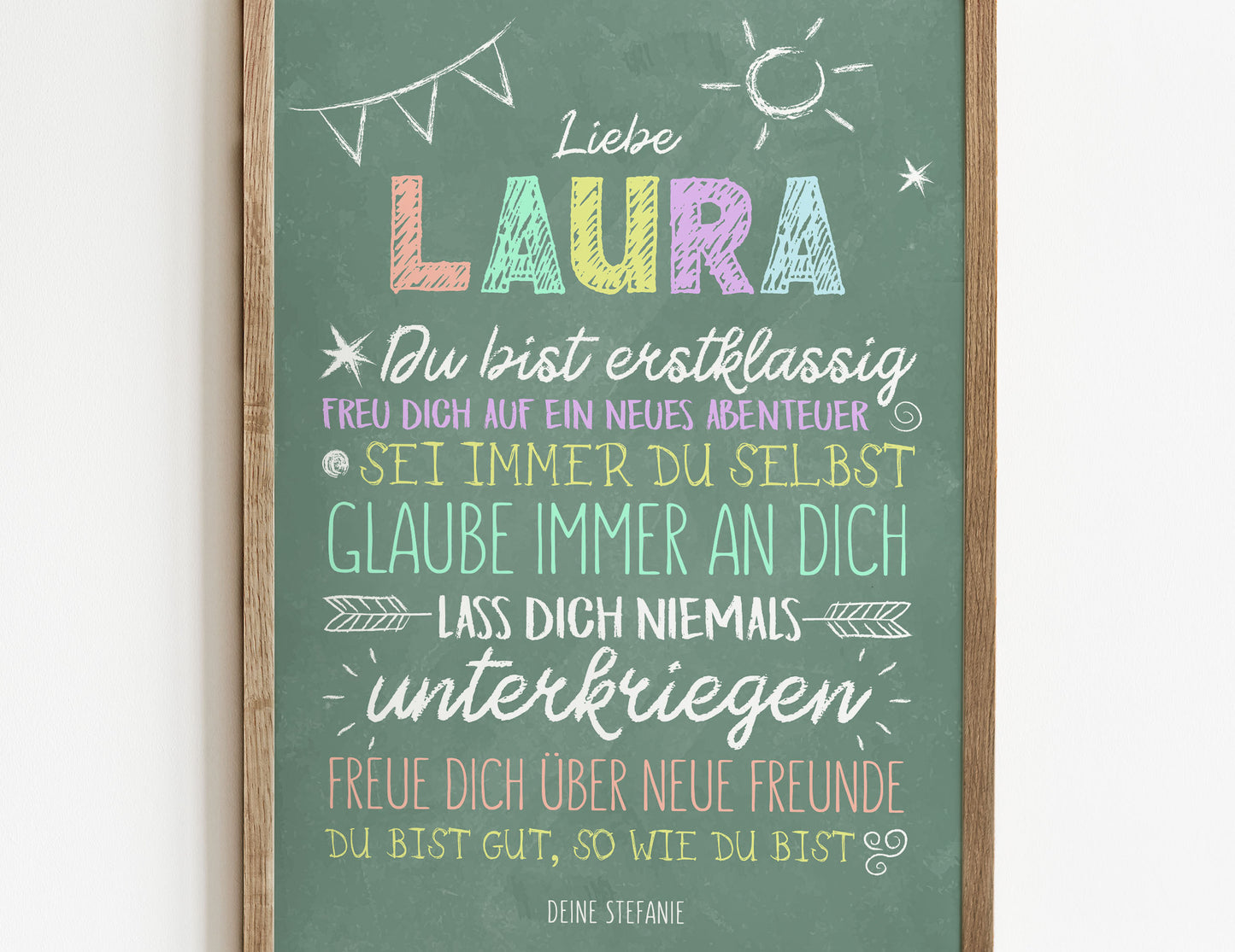 Personalisiertes Geschenk zum Schulanfang, Poster mit Sprüchen für's Schulkind 6