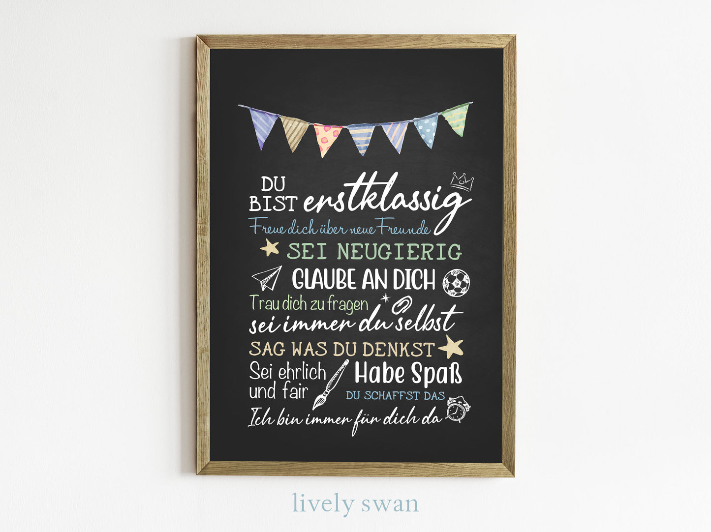 Personalisiertes Geschenk zum Schulanfang, Kreidedesign, Poster mit Sprüchen für's Schulkind 11