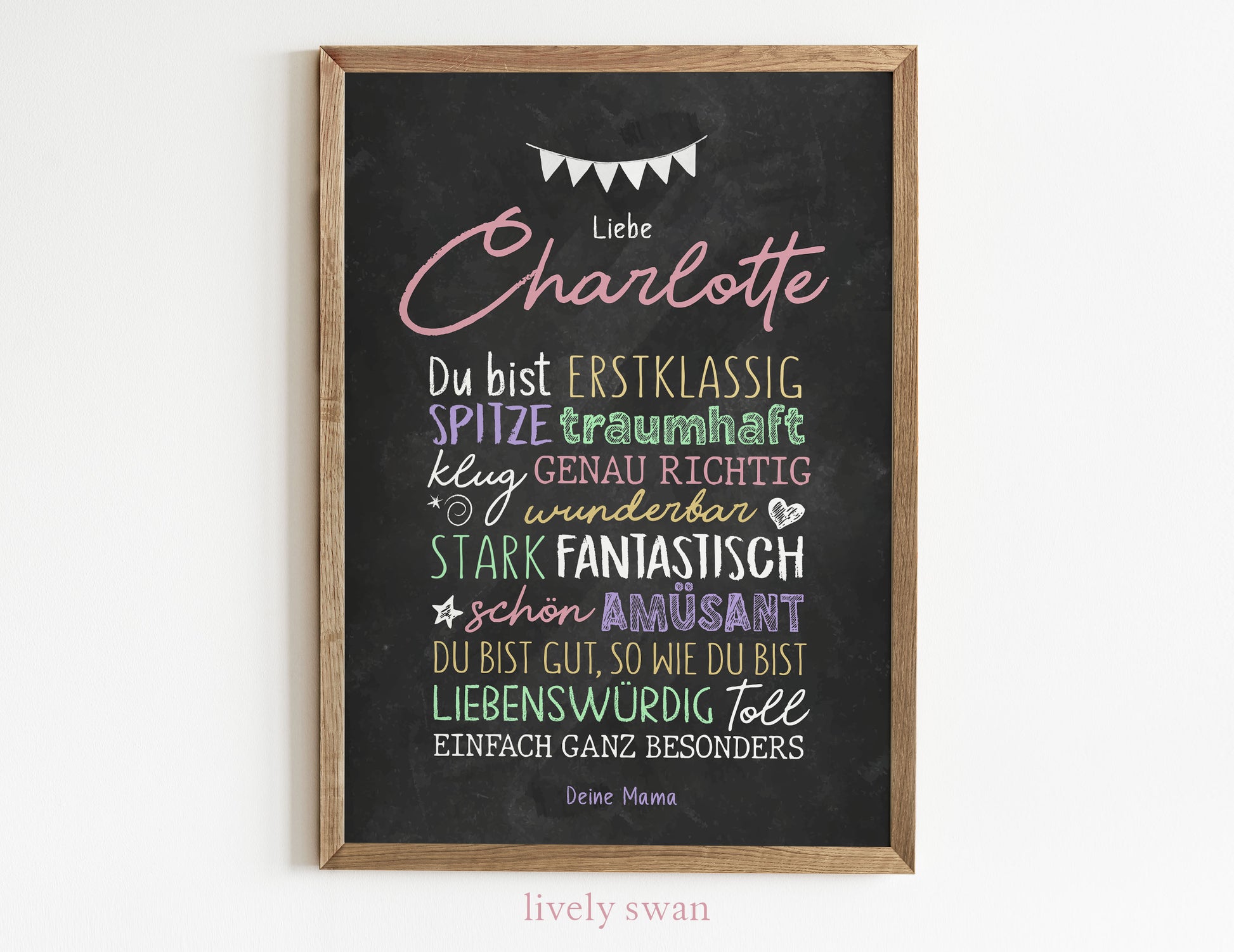 Personalisiertes Geschenk zum Schulanfang, Kreidedesign, Poster mit Sprüchen für's Schulkind