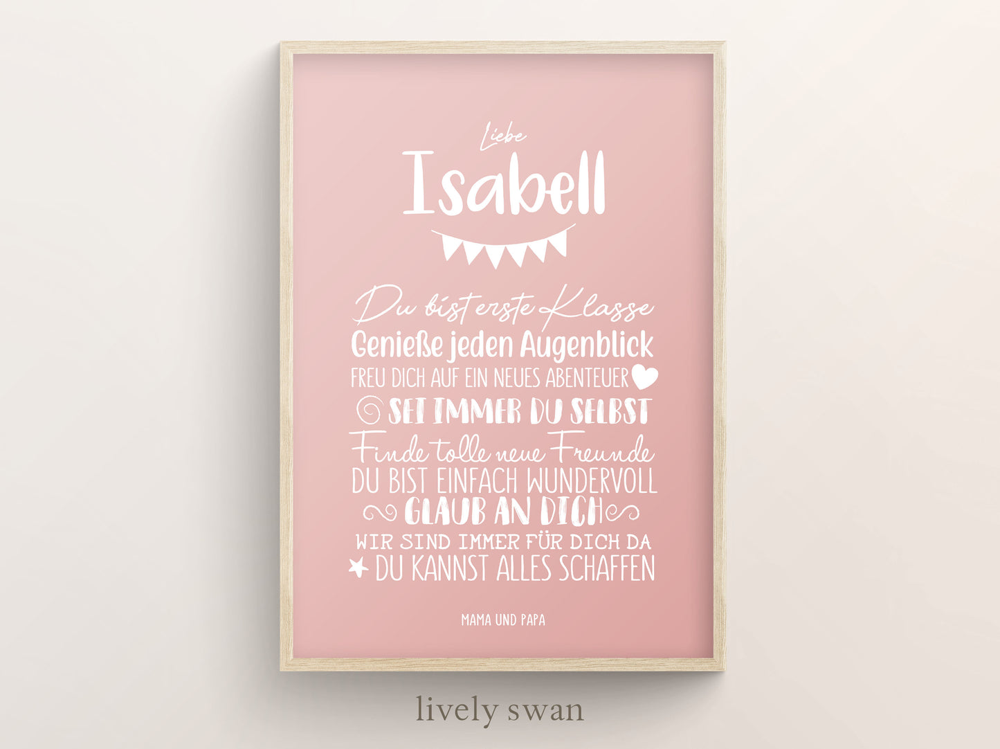 Personalisiertes Geschenk zum Schulanfang, Minimalistisch, Poster mit Sprüchen für's Schulkind 2