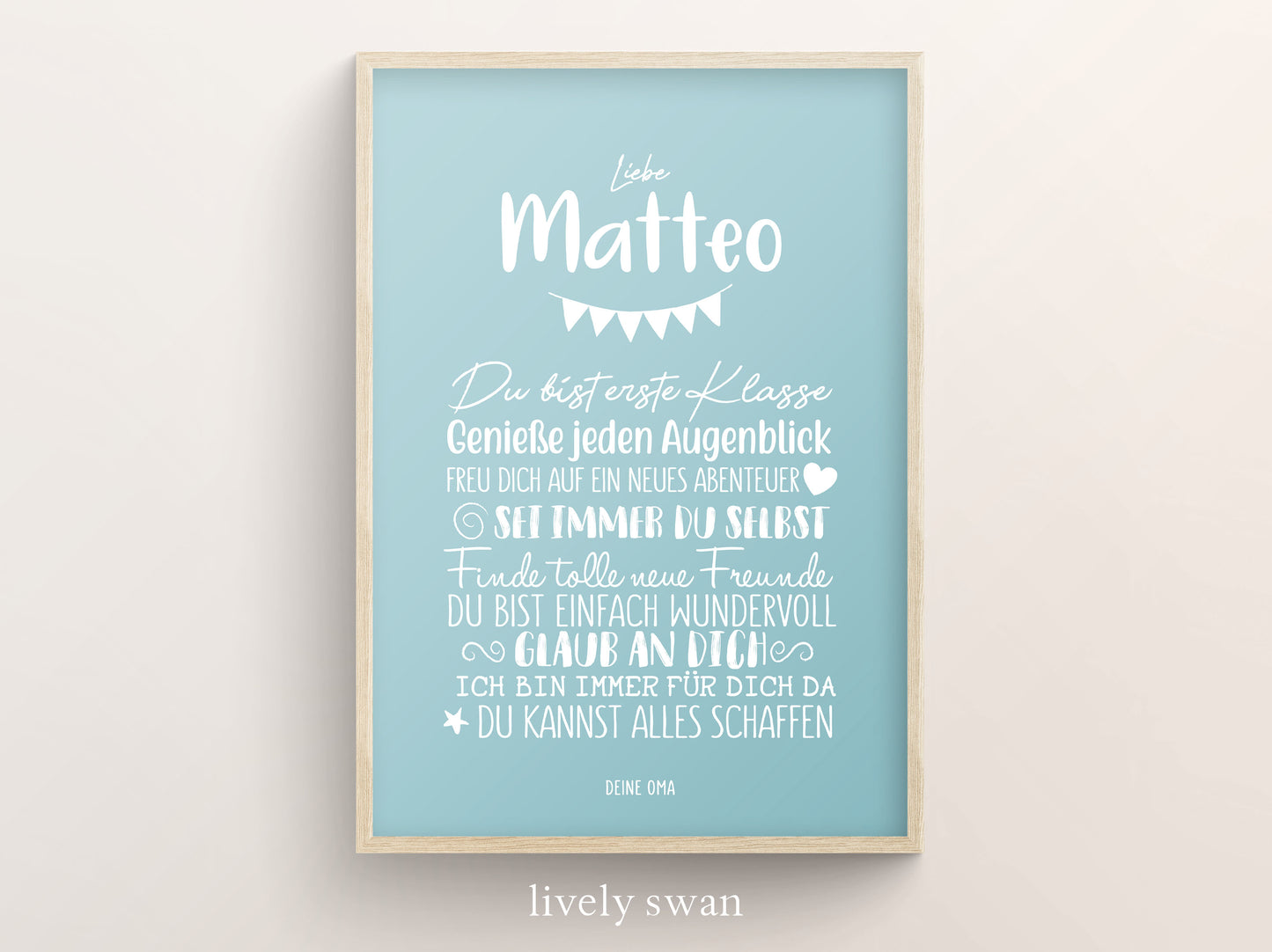 Personalisiertes Geschenk zum Schulanfang, Minimalistisch, Poster mit Sprüchen für's Schulkind 2