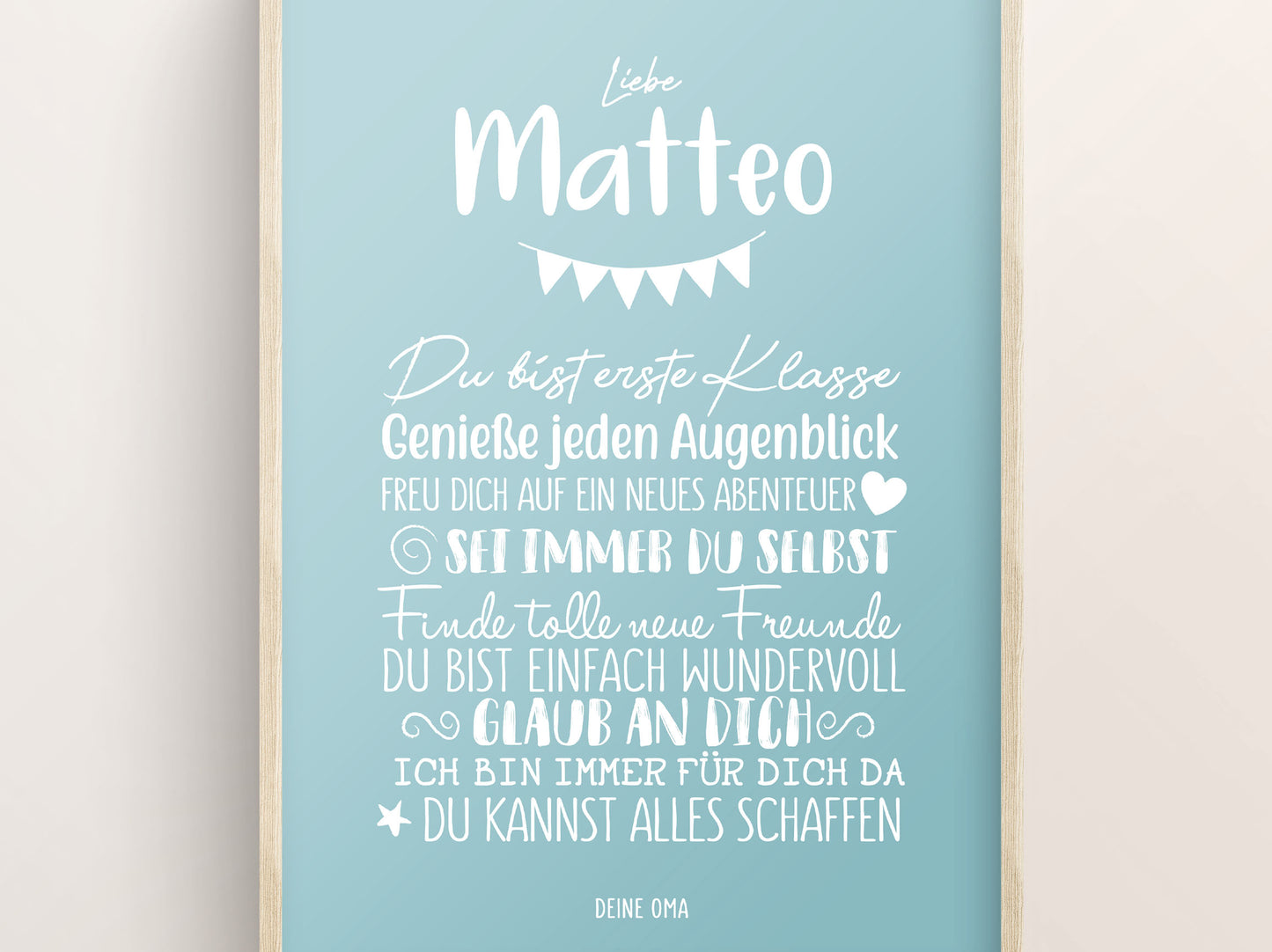 Personalisiertes Geschenk zum Schulanfang, Minimalistisch, Poster mit Sprüchen für's Schulkind 2