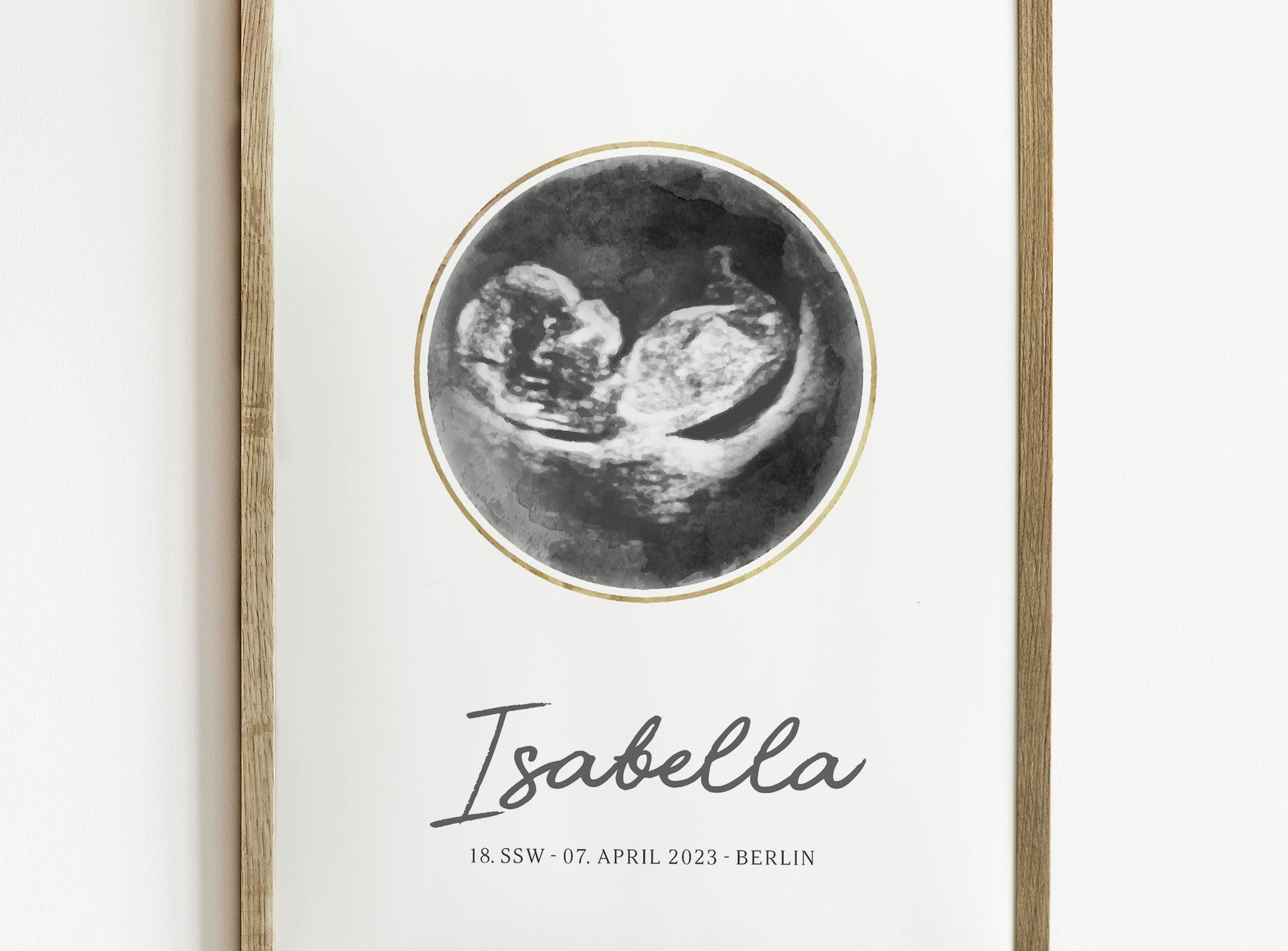 Poster Ultraschallbild personalisiert, Schwangerschaft verkünden, Babyzimmer Poster