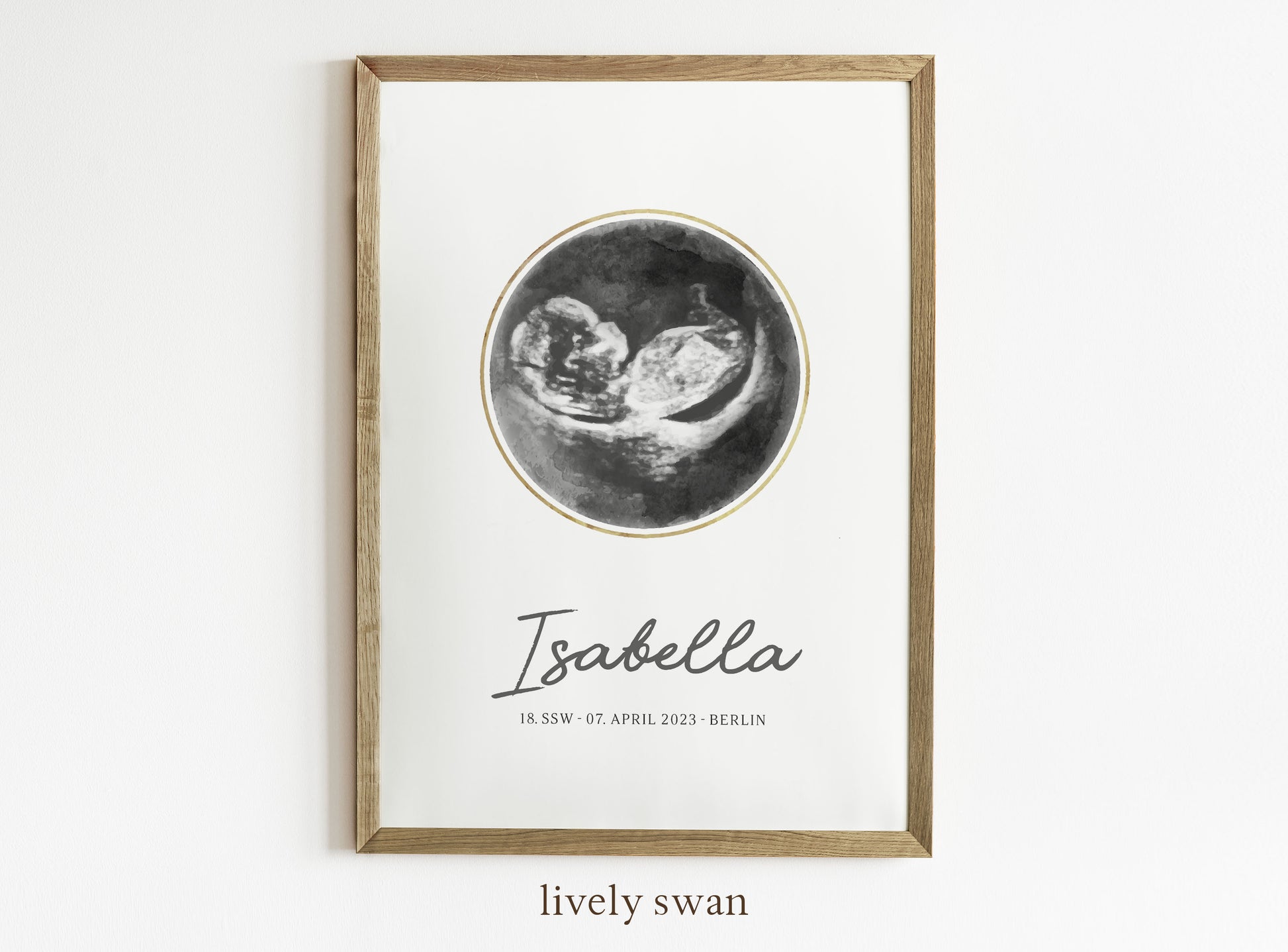 Poster Ultraschallbild personalisiert, Schwangerschaft verkünden, Babyzimmer Poster